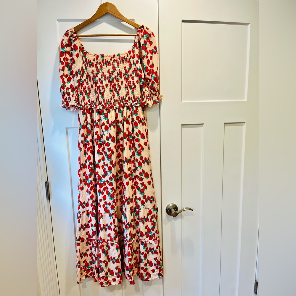 NWT Betsy Johnson Smocked Strawberry Dress